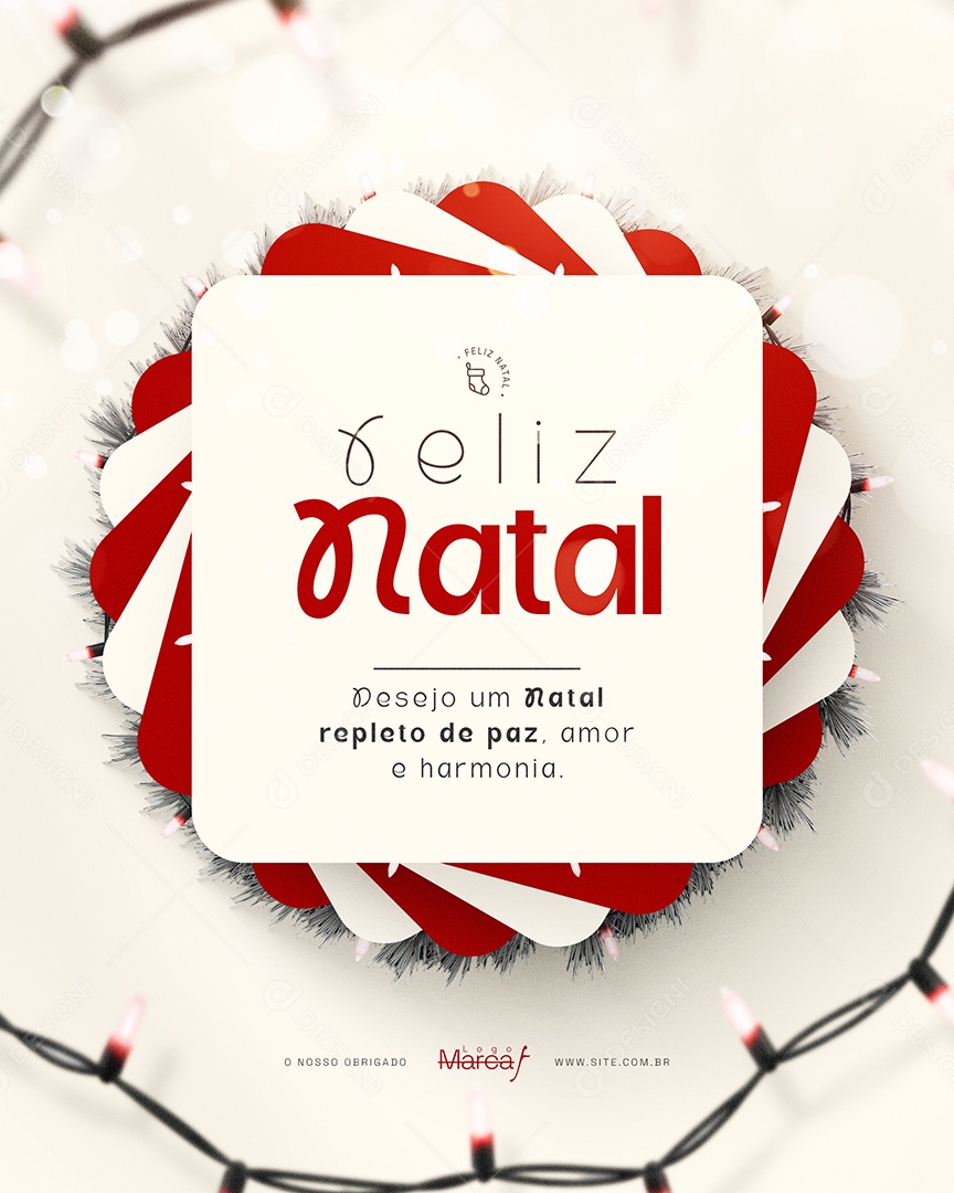 Feliz Natal 25 de Dezembro Feed Desejo um Natal Social Media PSD Editável