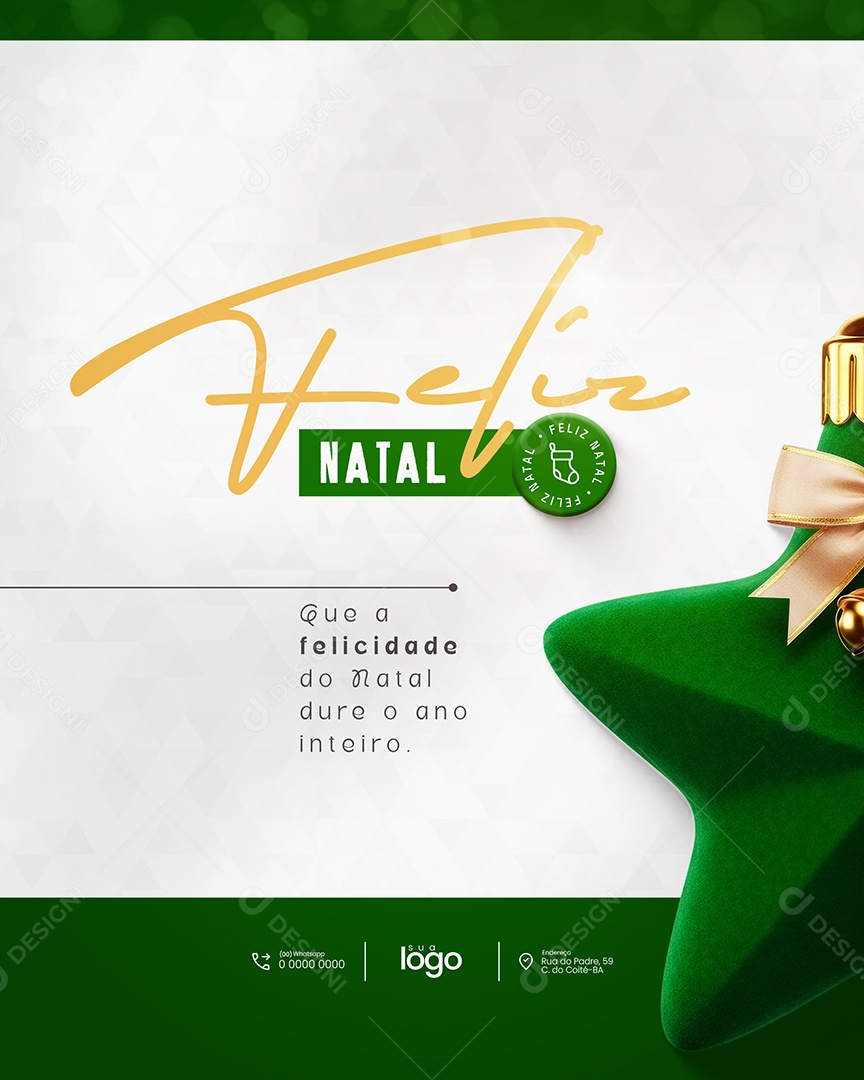 Feliz Natal 25 de Dezembro Feed Dure um Ano Inteiro Social Media PSD Editável