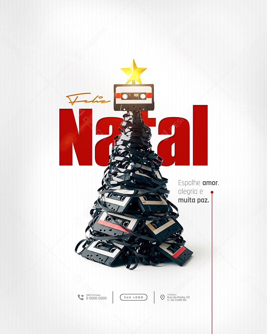 Feliz Natal 25 de Dezembro Feed Espalhe Amor Social Media PSD Editável
