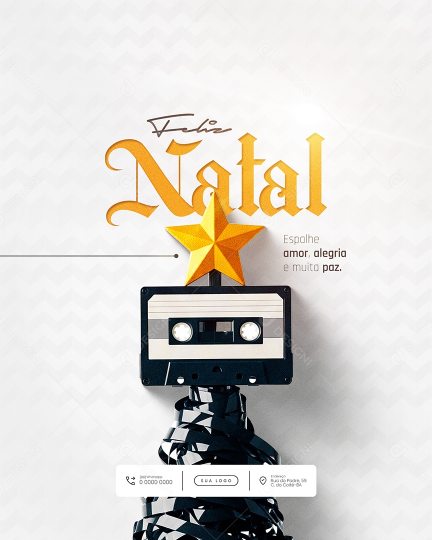 Feliz Natal 25 de Dezembro Feed Espalhe Social Media PSD Editável