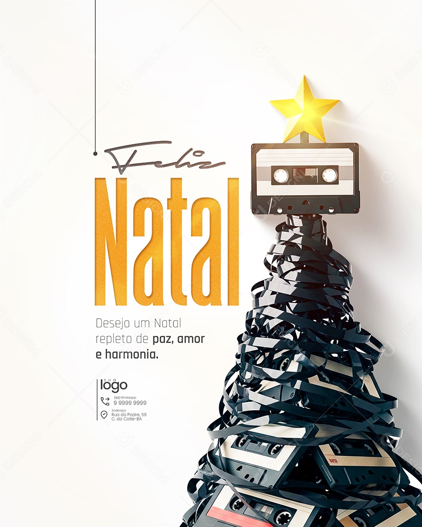 Feliz Natal 25 de Dezembro Feed Paz Amor Social Media PSD Editável