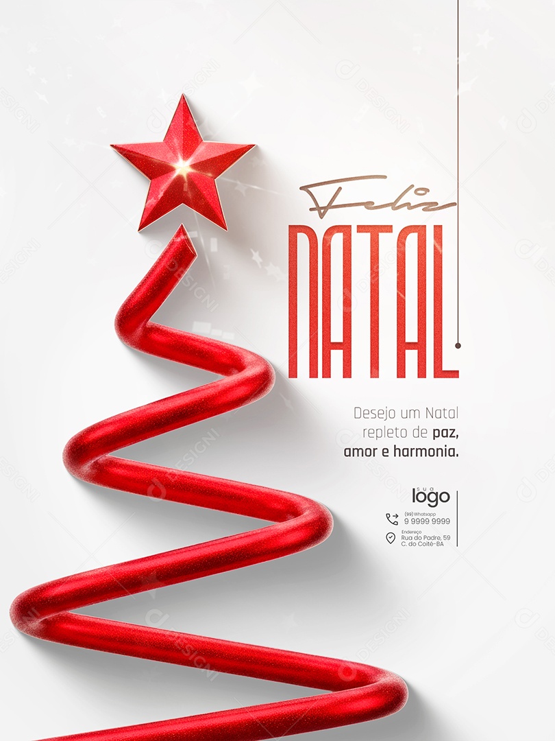 Feliz Natal 25 de Dezembro Feed Repleto de Paz Social Media PSD Editável