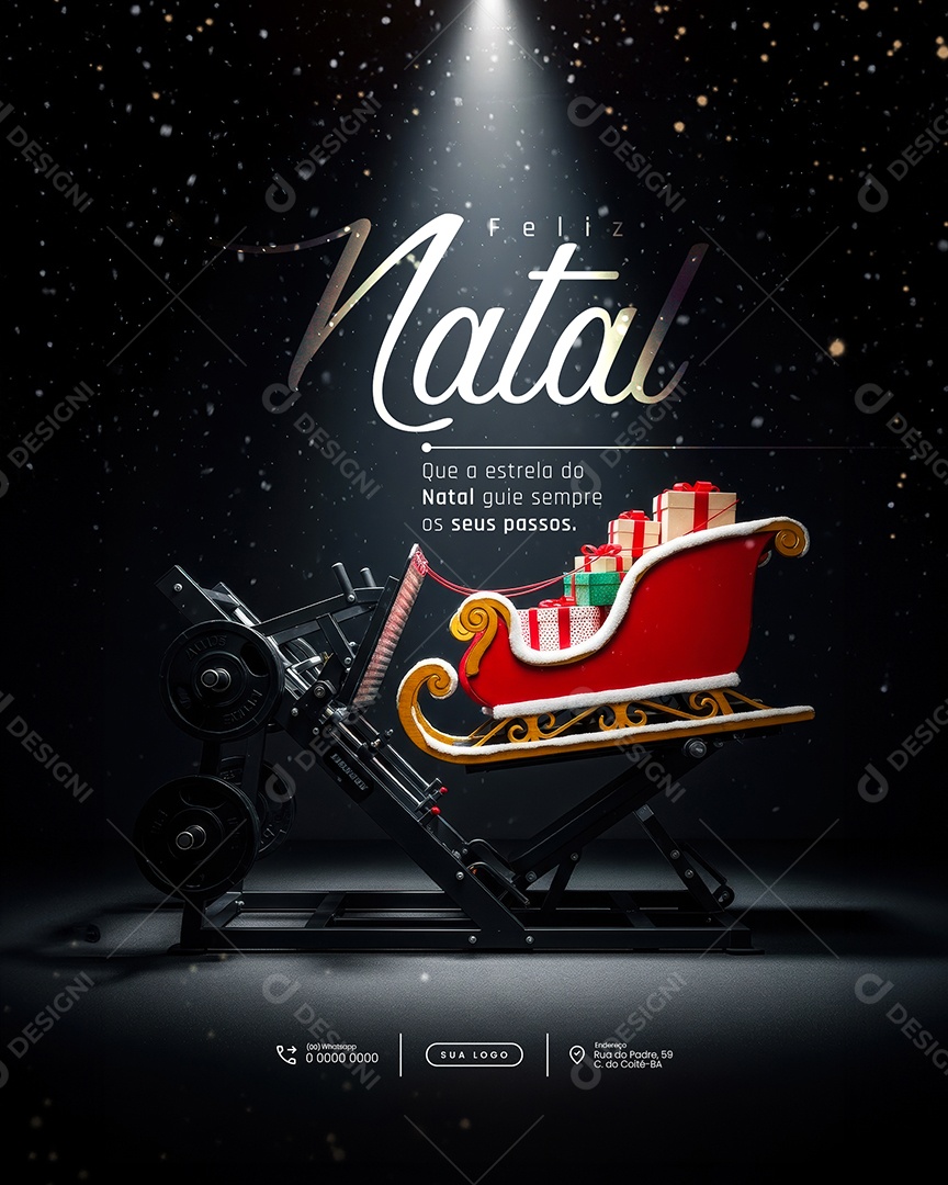 Feliz Natal 25 de Dezembro Feed Seus Passos Social Media PSD Editável