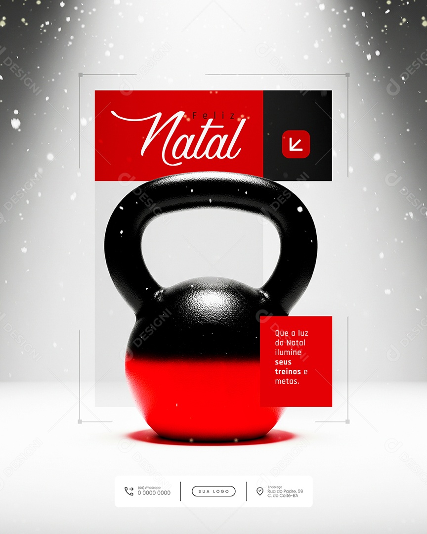 Feliz Natal 25 de Dezembro Feed Seus Treino Social Media PSD Editável