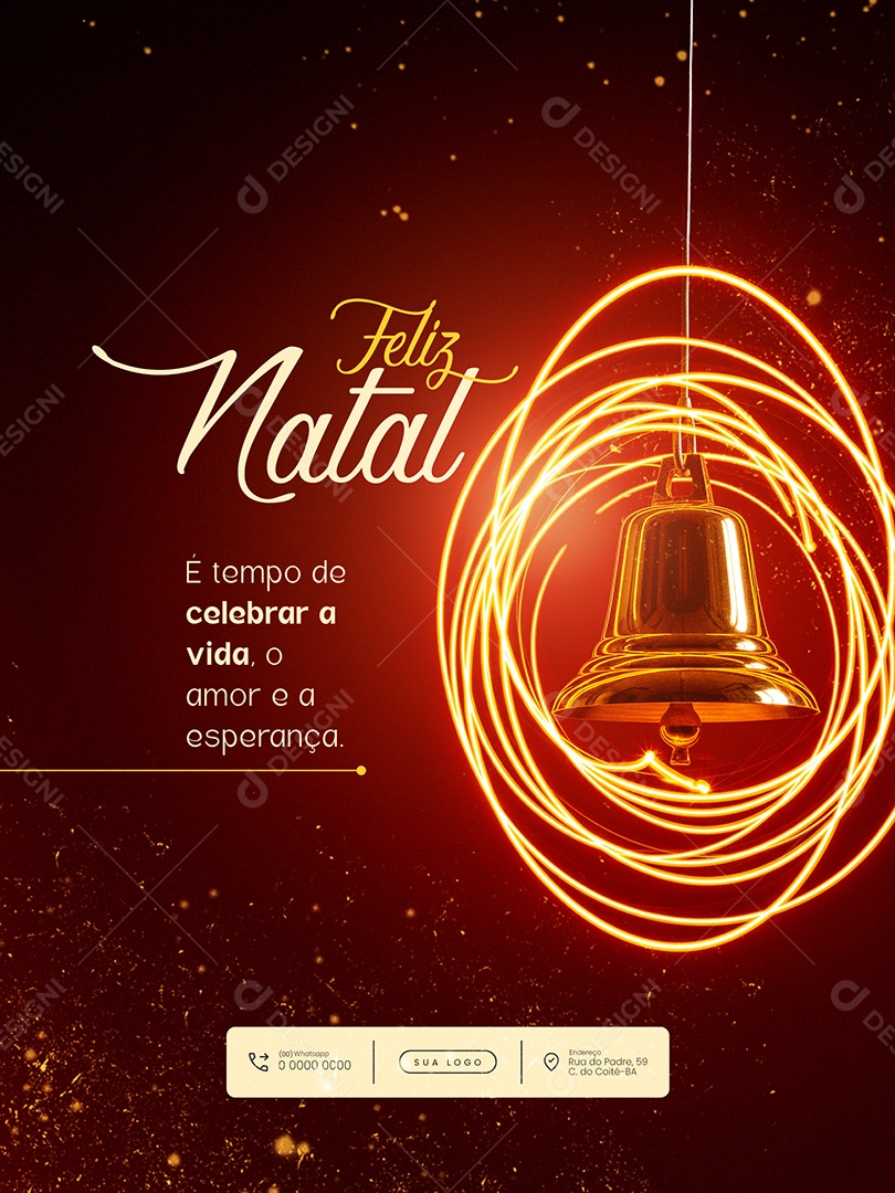 Feliz Natal 25 de Dezembro Feed Social Media PSD Editável