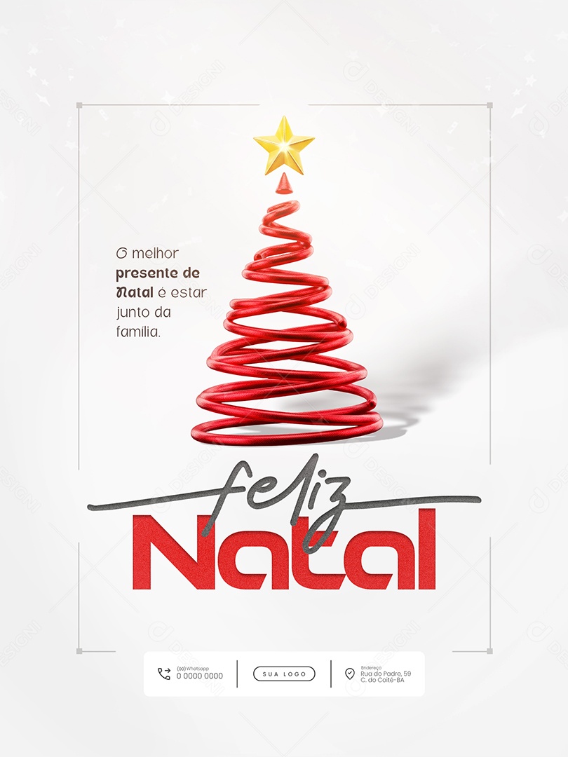 Feliz Natal 25 de Dezembro O Melhor Presente Feed Social Media PSD Editável