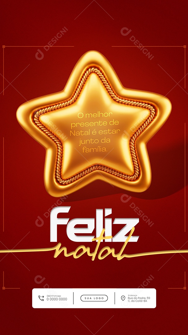 Feliz Natal 25 de Dezembro Story Junto Família Social Media PSD Editável