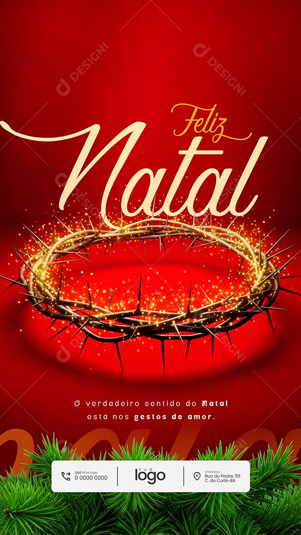 Feliz Natal 25 de Dezembro Story o Verdadeiro Sentido Social Media PSD Editável