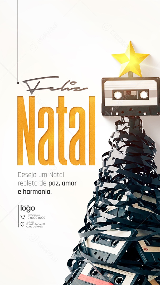 Feliz Natal 25 de Dezembro Story Paz Amor Social Media PSD Editável