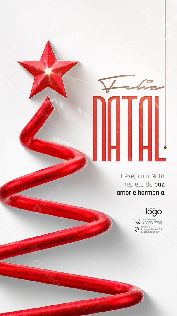 Feliz Natal 25 de Dezembro Story Repleto de Paz Social Media PSD Editável