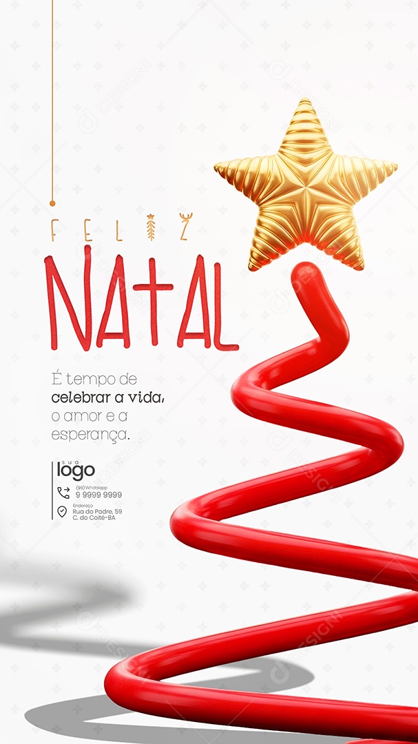 Feliz Natal 25 de Dezembro Story Repleto Social Media PSD Editável