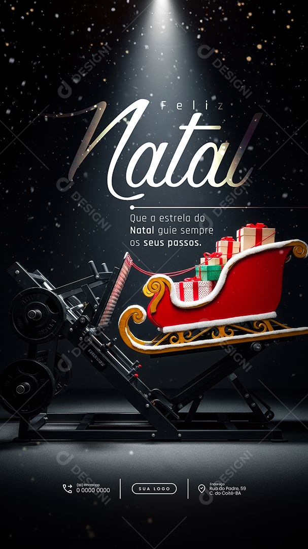 Feliz Natal 25 de Dezembro Story Seus Passos Social Media PSD Editável