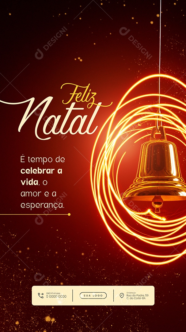 Feliz Natal 25 de Dezembro Story Social Media PSD Editável