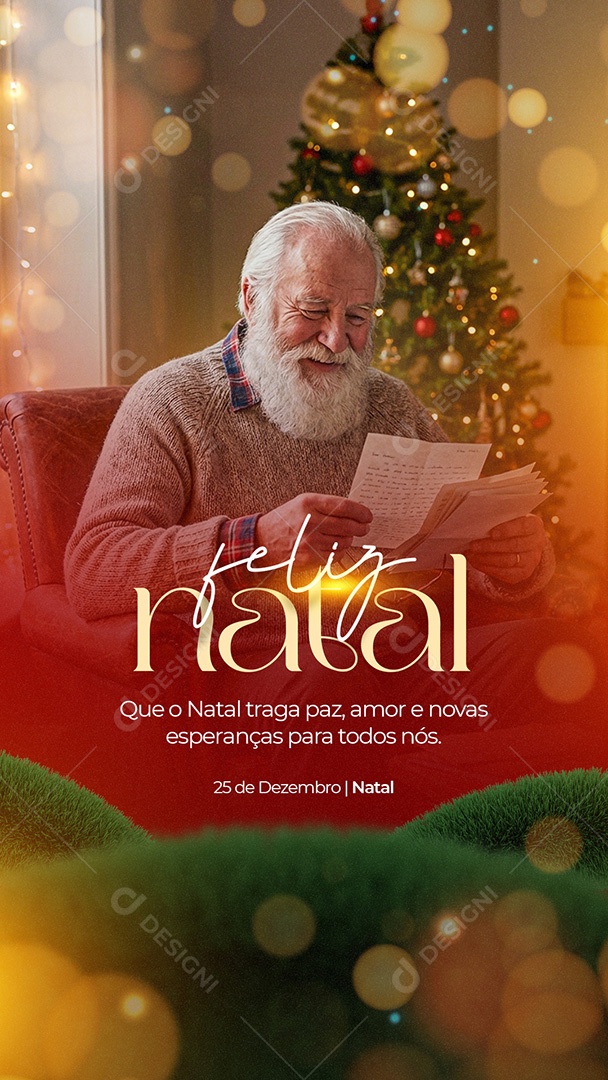 Story Feliz Natal 25 de Dezembro Social Media PSD Editável