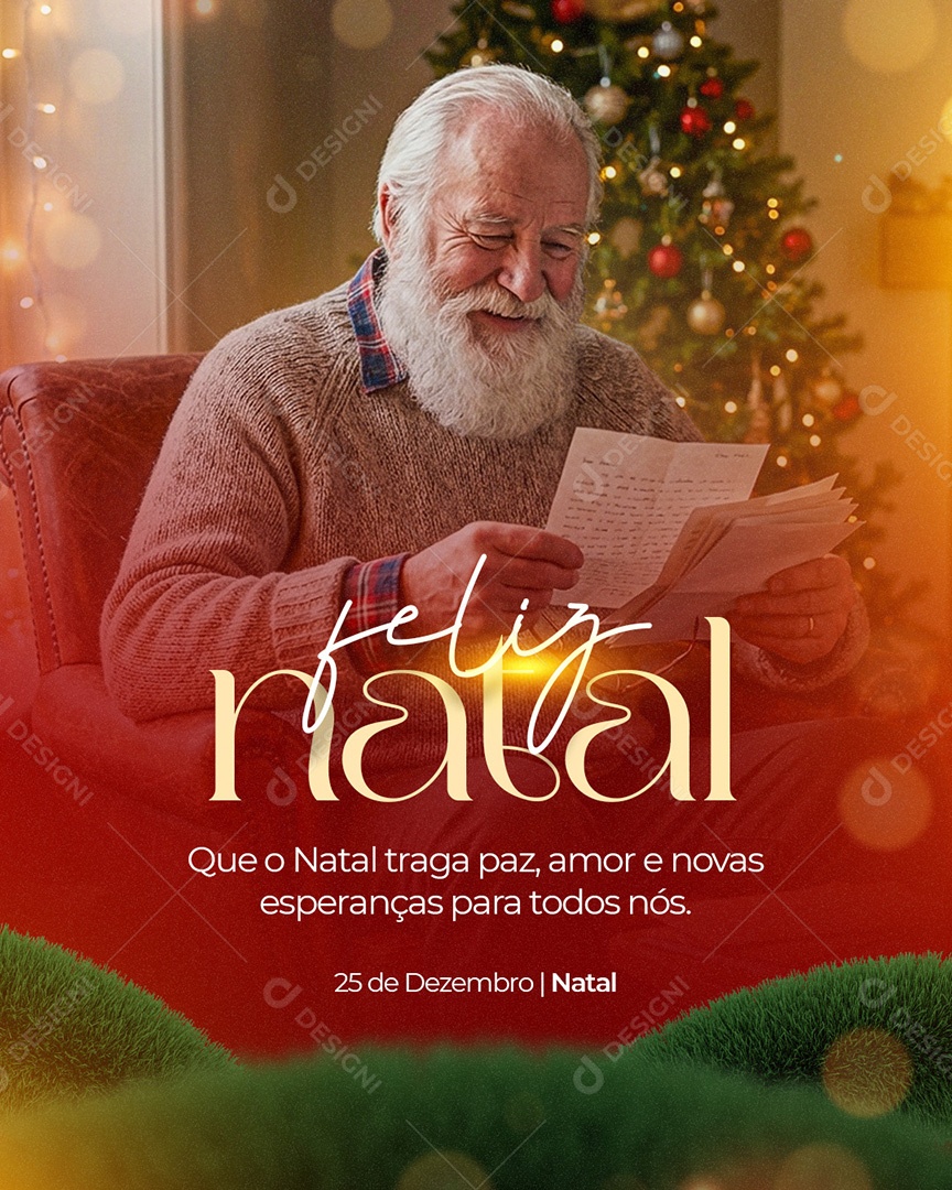 Feliz Natal 25 de Dezembro Social Media PSD Editável