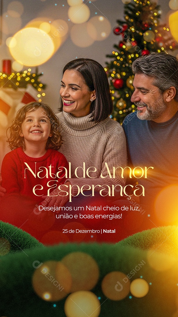 Story Feliz Natal 25 de Dezembro Natal de Amor e Esperança Social Media PSD Editável