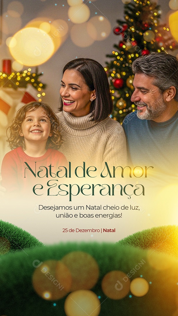 Story Feliz Natal 25 de Dezembro Natal de Amor e Esperança Social Media PSD Editável