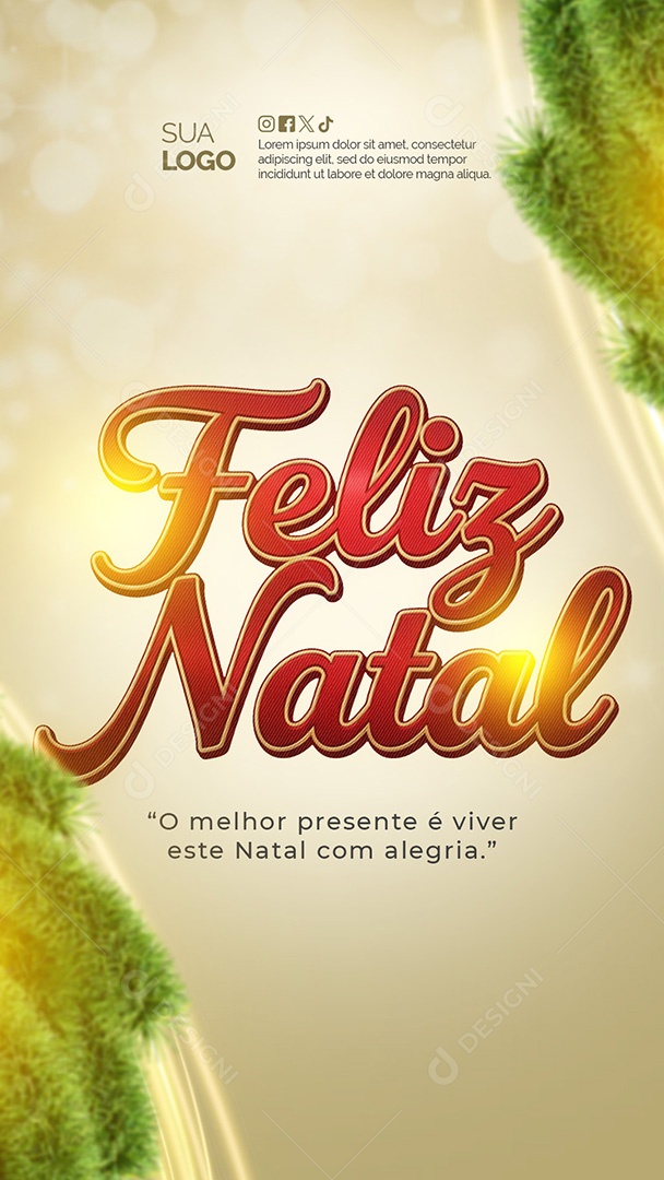 Story Feliz Natal 25 de Dezembro O Melhor Presente é Viver Este Natal Social Media PSD Editável