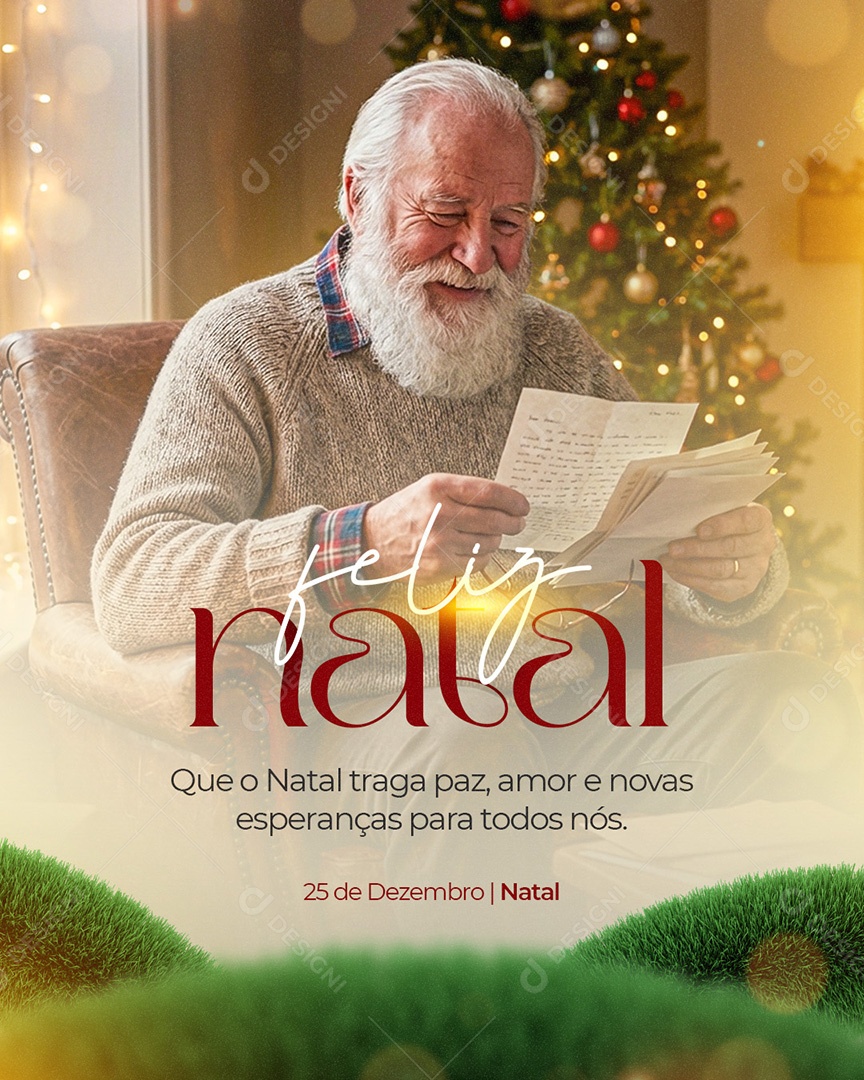 Feliz Natal 25 de Dezembro Social Media PSD Editável