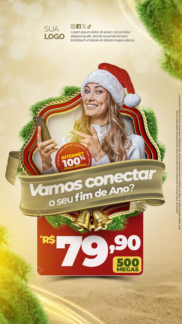 Story Natal Internet Vamos Conectar o Seu Fim de Ano Social Media PSD Editável