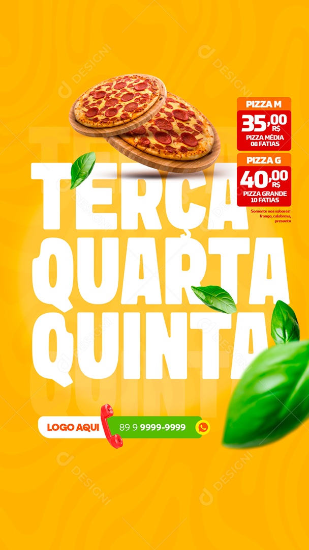 Story Pizzaria Terça Quarta e Quinta Pizza M Social Media PSD Editável