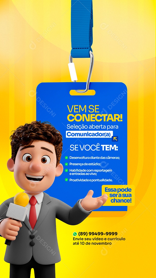 Story Vaga de Emprego Vem Se Conectar Social Media PSD Editável