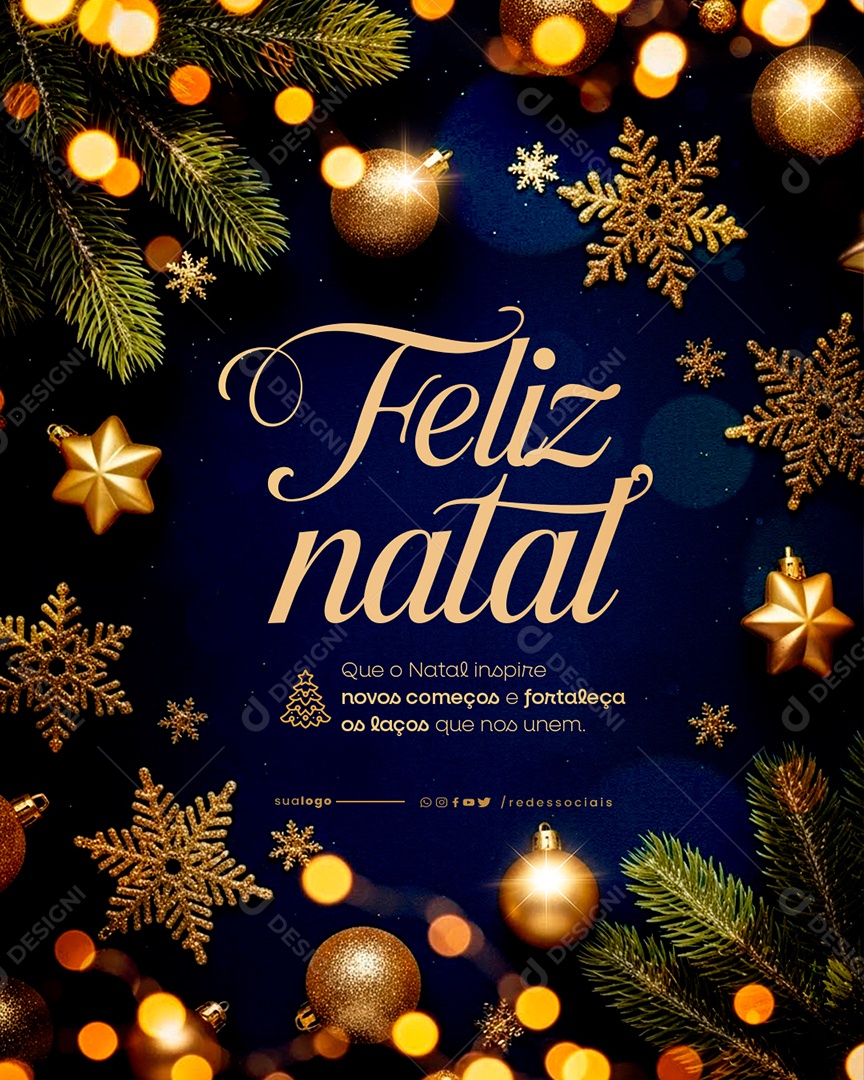 Feliz Natal 25 de Dezembro Social Media PSD Editável