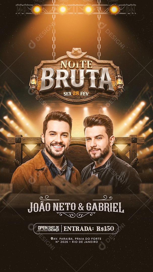 Flyer Noite Bruta Social Media Story PSD Editável