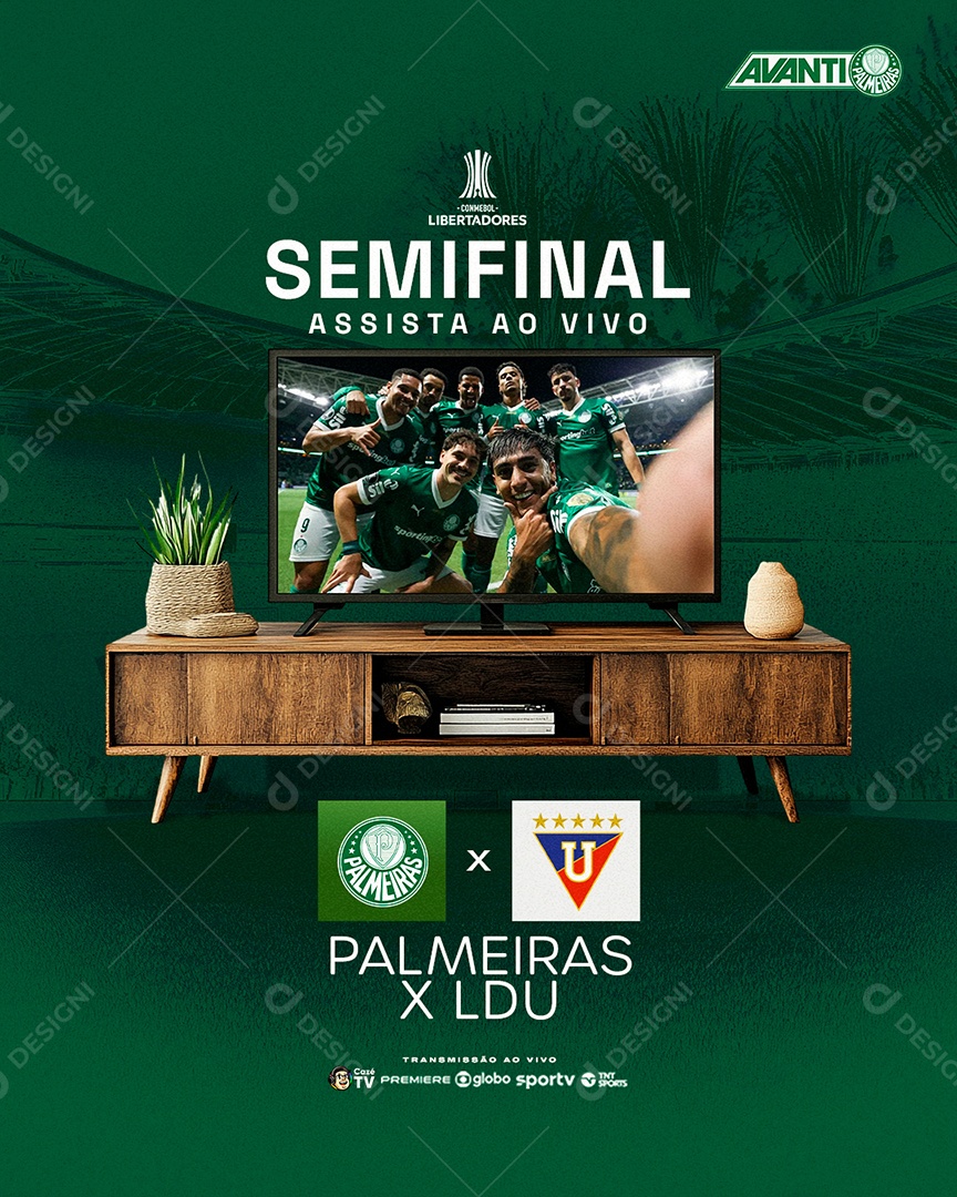 Libertadores Semifinal Palmeiras x LDU Social Media PSD Editável