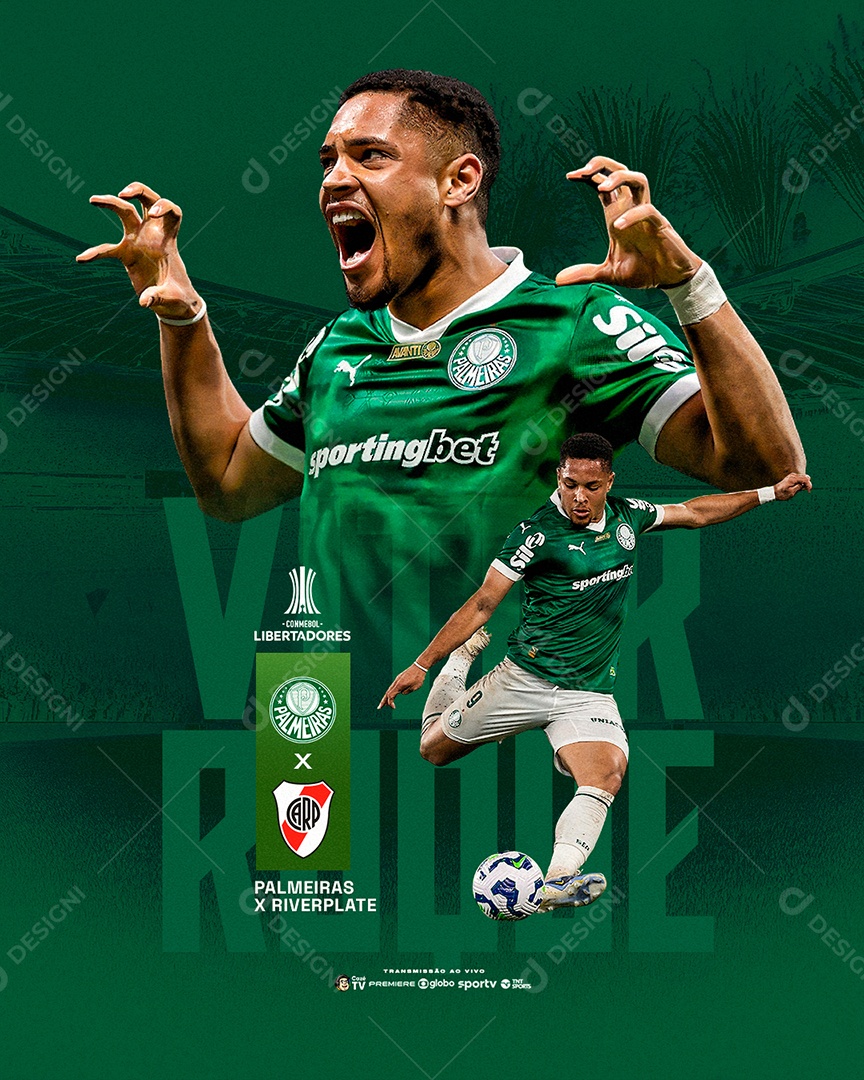 Libertadores Palmeiras x Riverplate Social Media PSD Editável