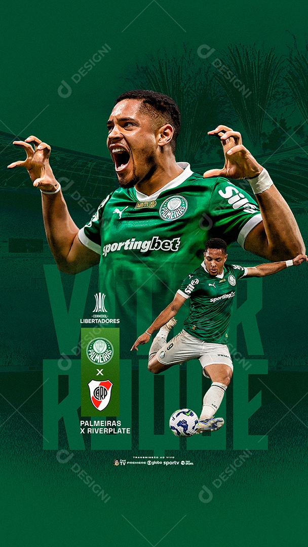 Story Libertadores Palmeiras x Riverplate Social Media PSD Editável