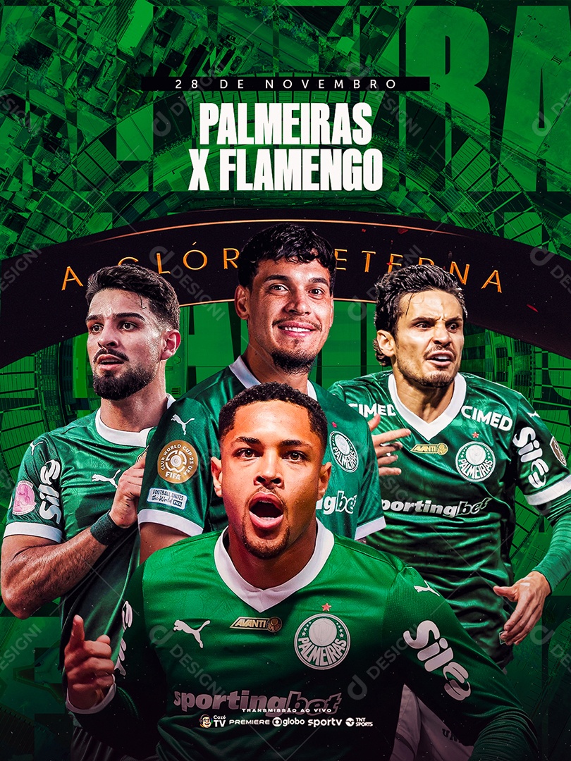 Libertadores Palmeiras x Flamengo a Glória Eterna Social Media PSD Editável