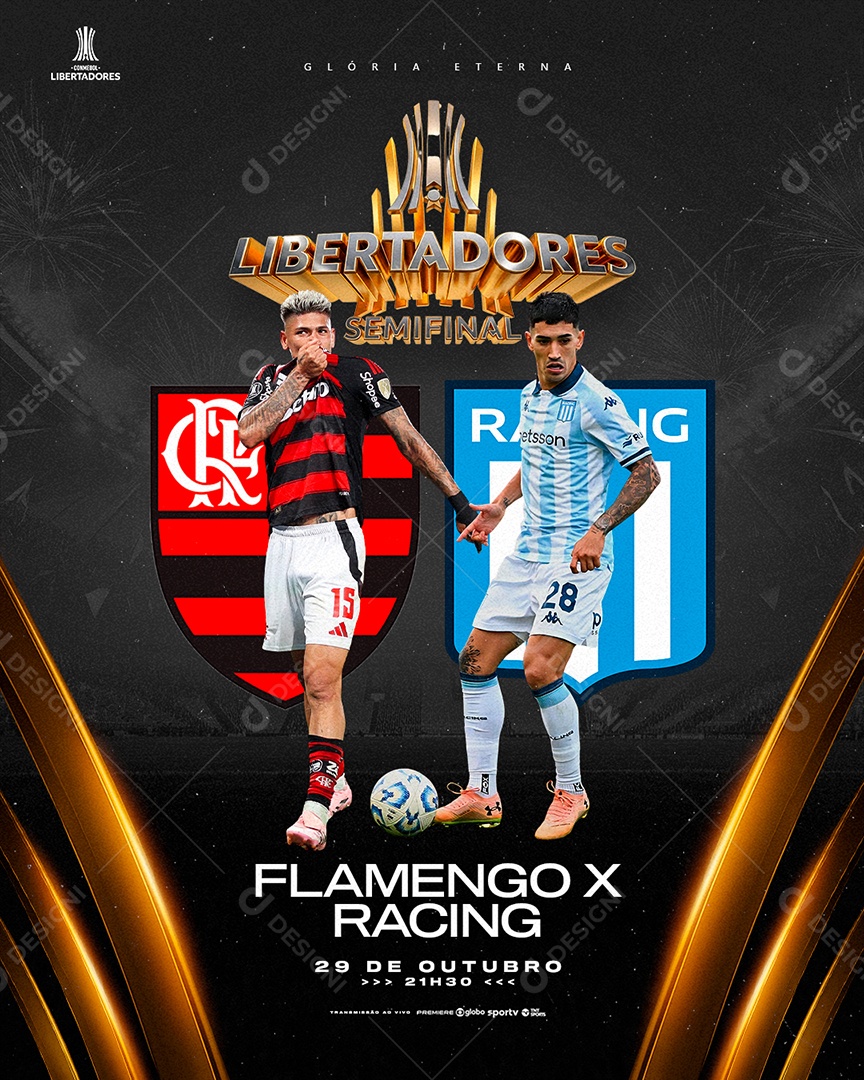 Libertadores Semifinal Flamengo x Racing Social Media PSD Editável