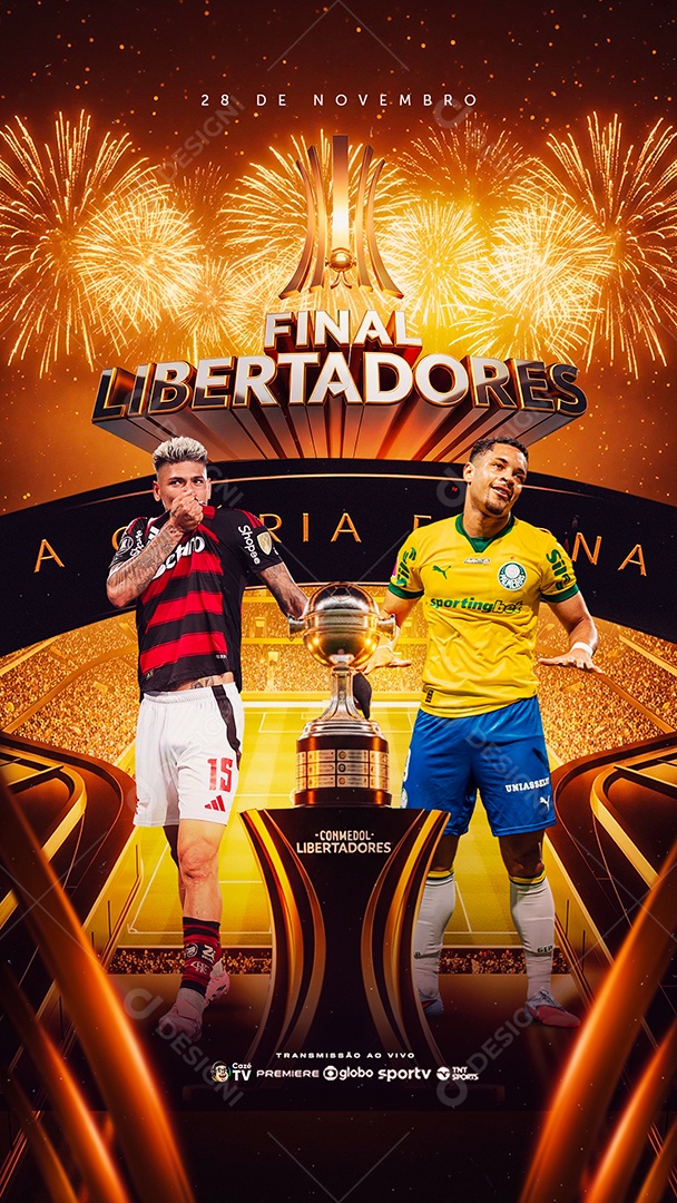 Story Final Libertadores Flamengo x Palmeiras Social Media PSD Editável