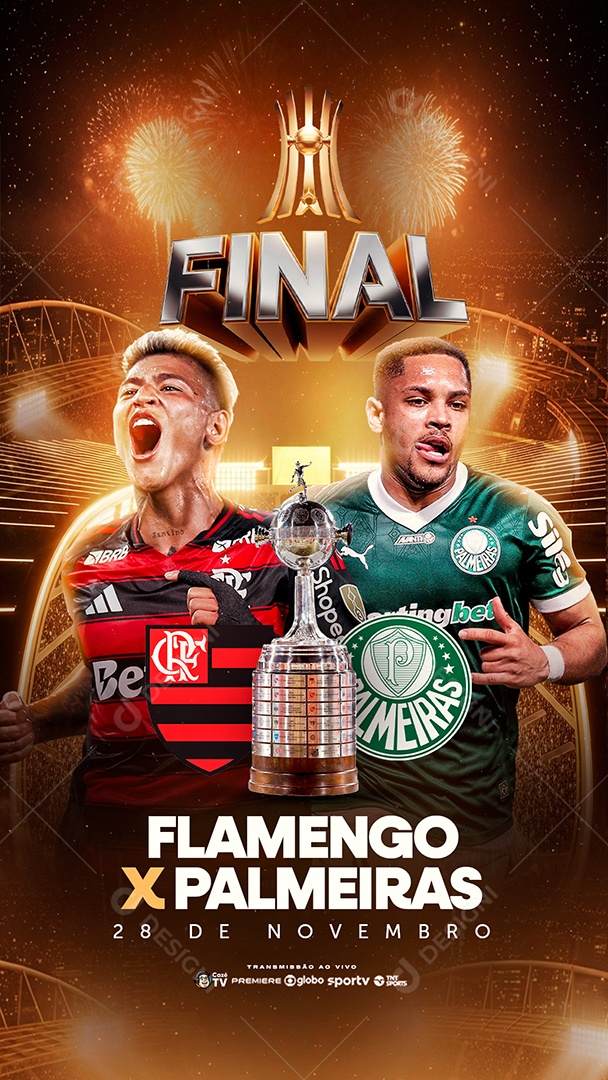 Story Libertadores Final Flamengo x Palmeiras Social Media PSD Editável