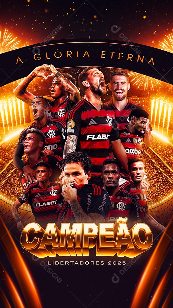 Story Libertadores 2025 Campeão Flamengo Social Media PSD Editável