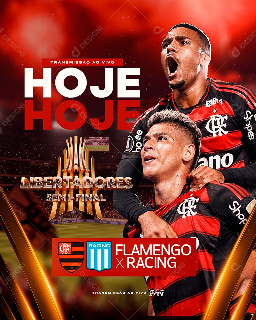 Libertadores Semifinal Flamengo x Racing Social Media PSD Editável