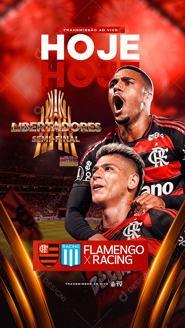 Story Libertadores Semifinal Flamengo x Racing Social Media PSD Editável