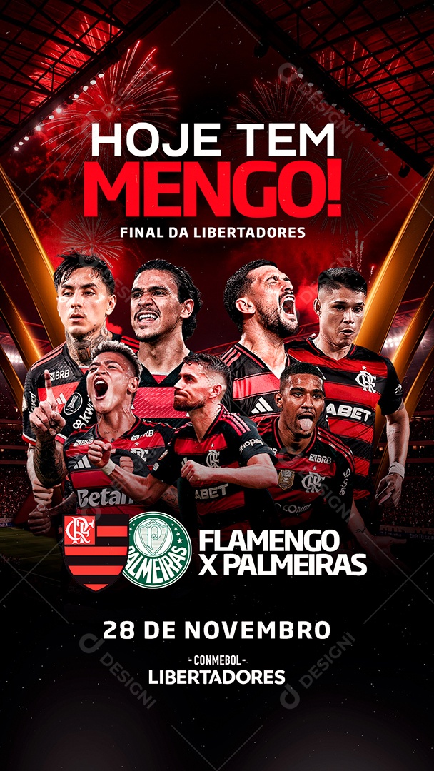 Story Libertadores Hoje Tem Mengo Flamengo x Palmeiras Social Media PSD Editável
