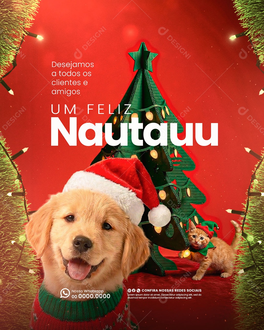 Feliz Natal Petshop Social Media PSD Editável