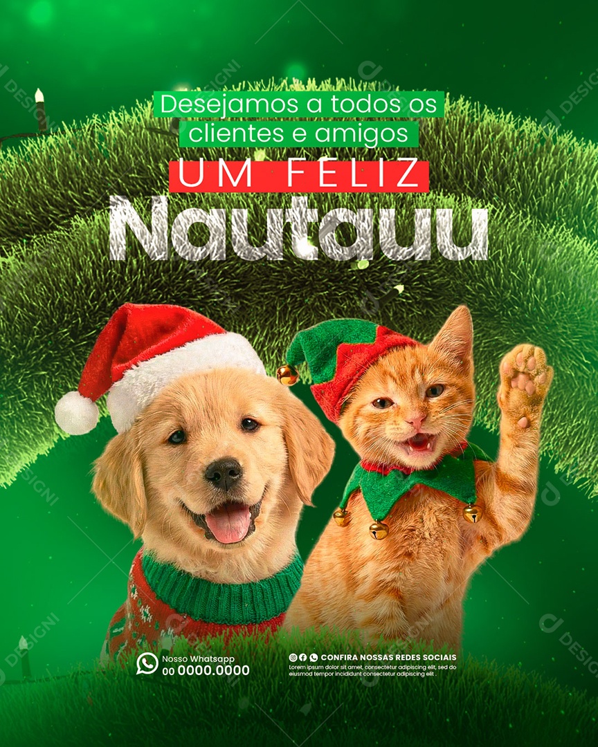 Feliz Natal Petshop Social Media PSD Editável