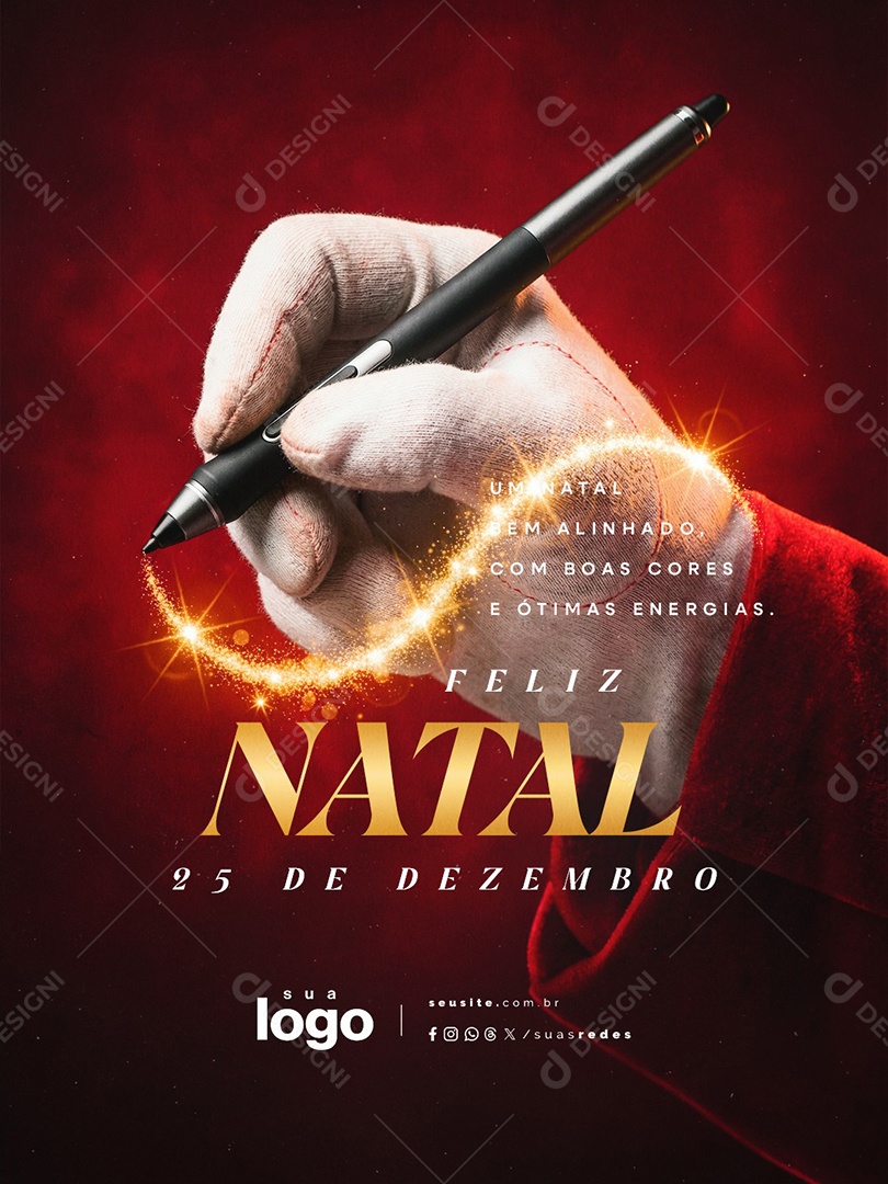 Feliz Natal 25 de Dezembro Designer Gráfico Social Media PSD Editável