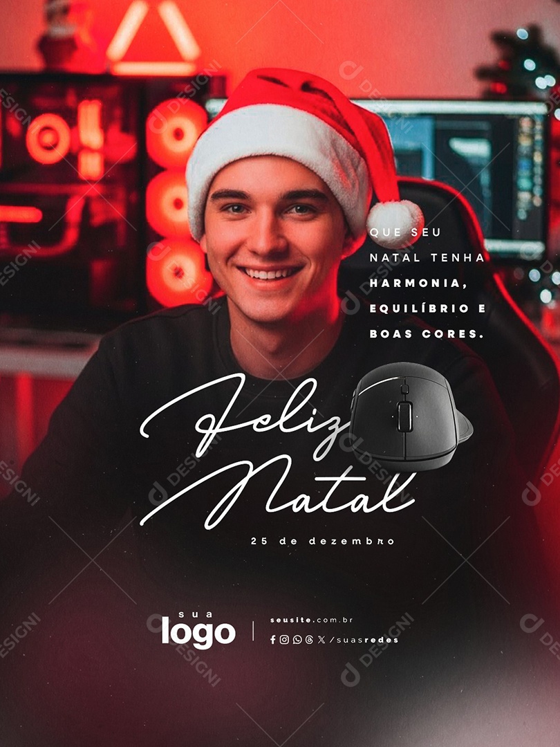 Feliz Natal 25 de Dezembro Designer Gráfico Social Media PSD Editável