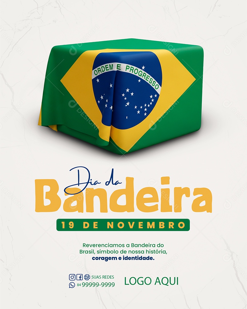 Dia da Bandeira 19 de Novembro Social Media PSD Editável