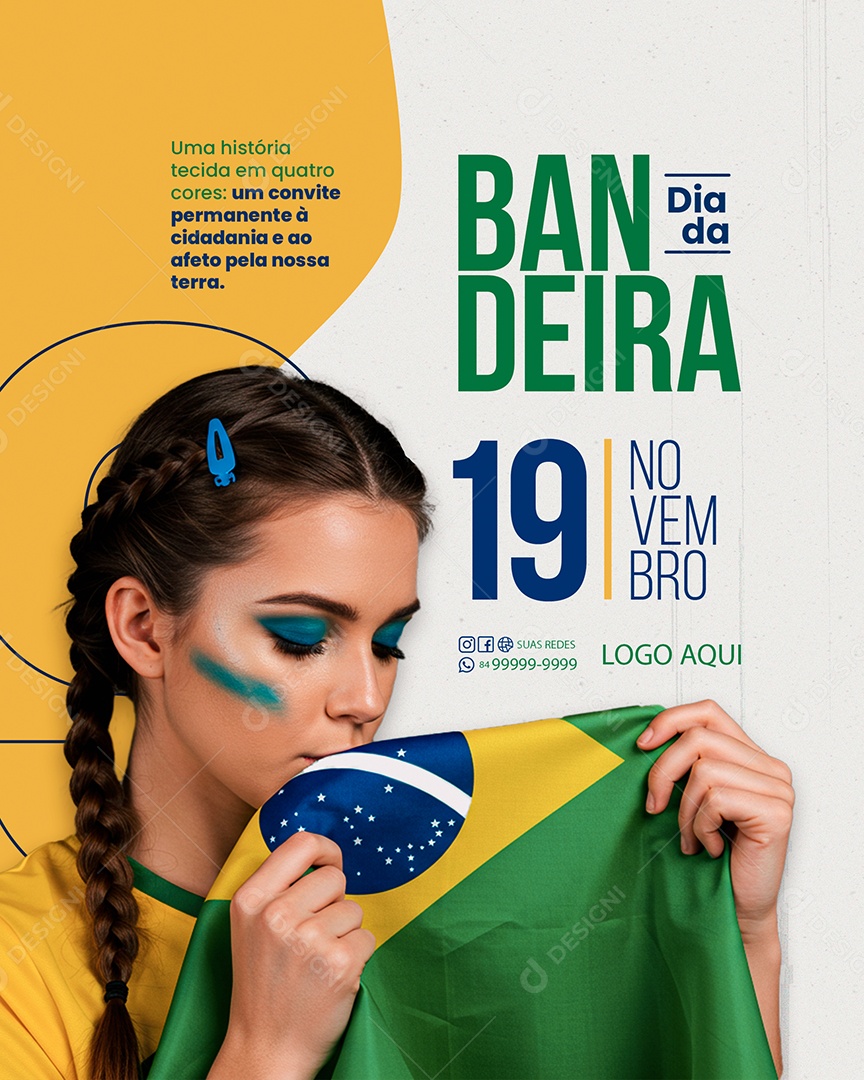 Dia da Bandeira 19 de Novembro Social Media PSD Editável
