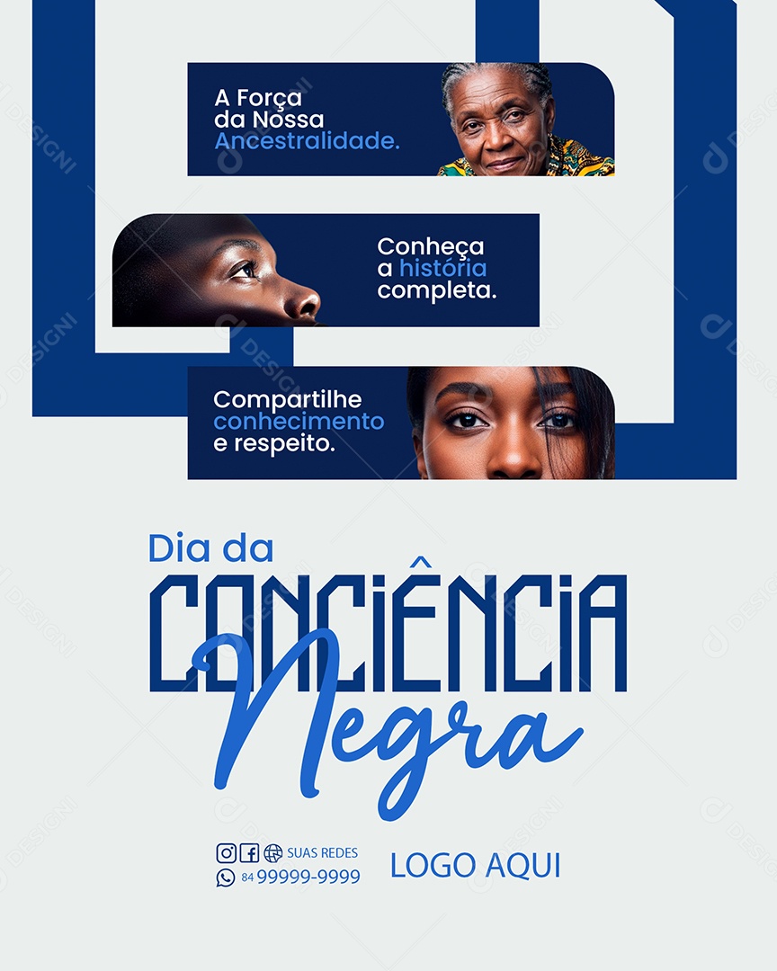 Dia da Consciência Negra 20 de Novembro Social Media PSD Editável