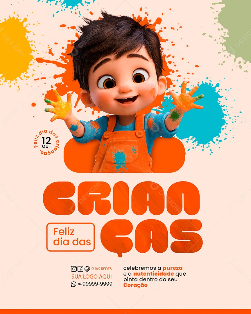Feliz Dia das Crianças 12 de Outubro Social Media PSD Editável