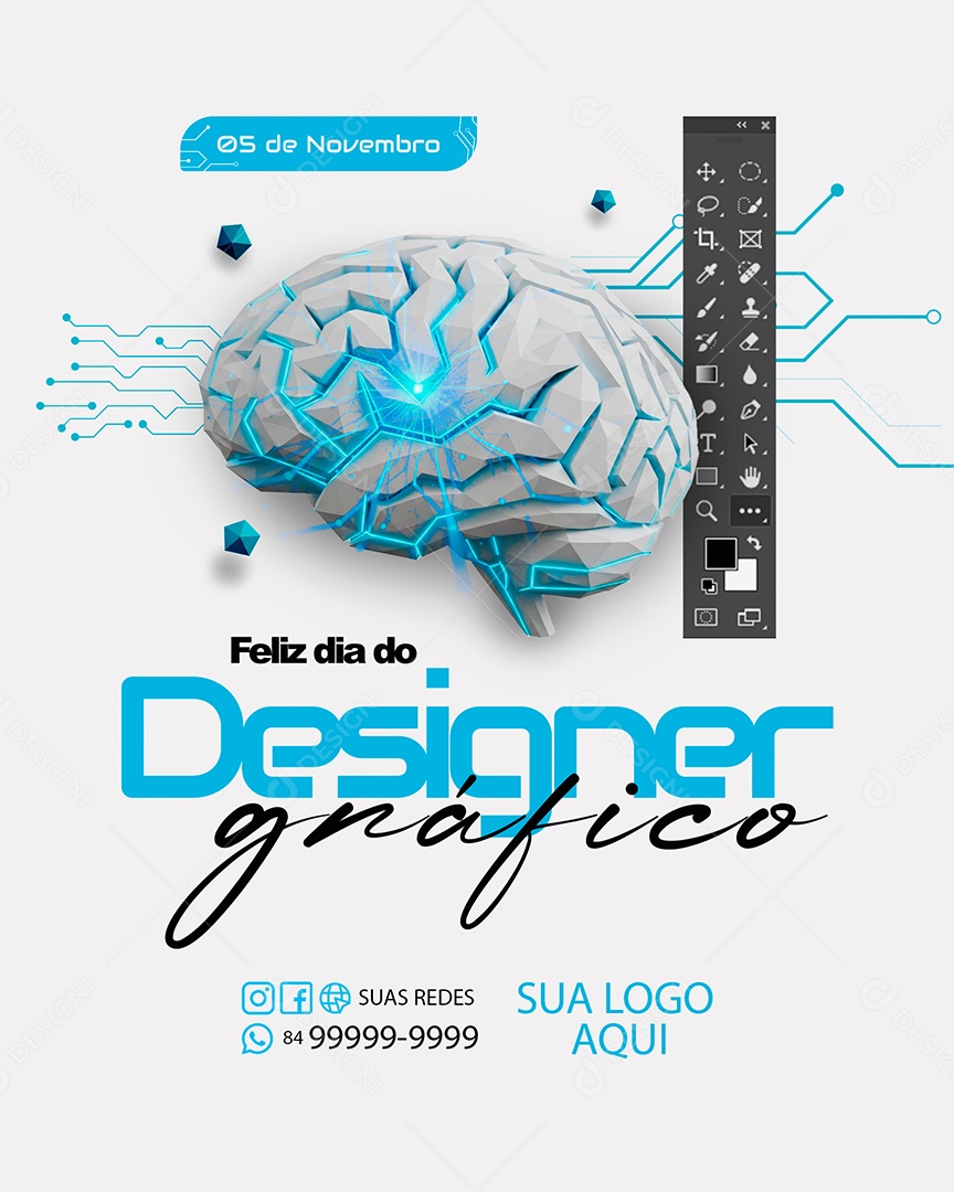 Feliz Dia do Designer Gráfico 05 de Novembro Social Media PSD Editável