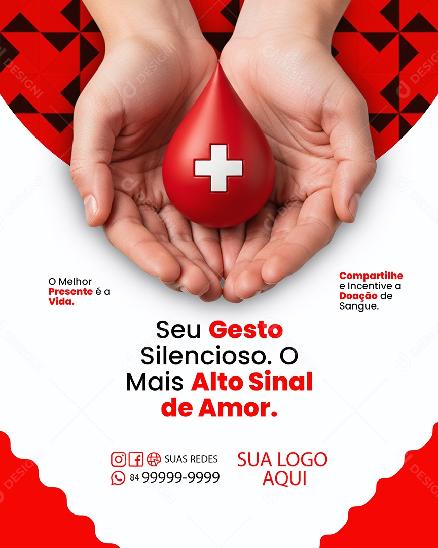 Dia do Doador Voluntário de Sangue 25 de Novembro Social Media PSD Editável