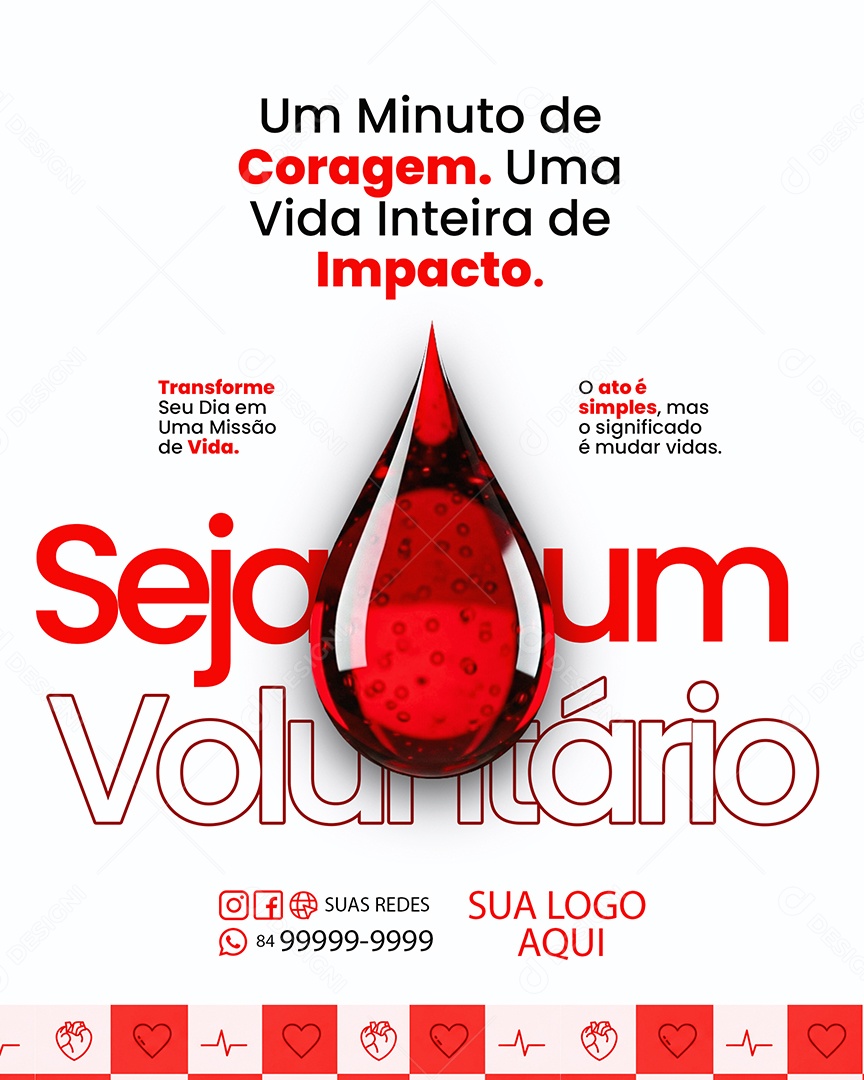 Dia do Doador Voluntário de Sangue 25 de Novembro Social Media PSD Editável